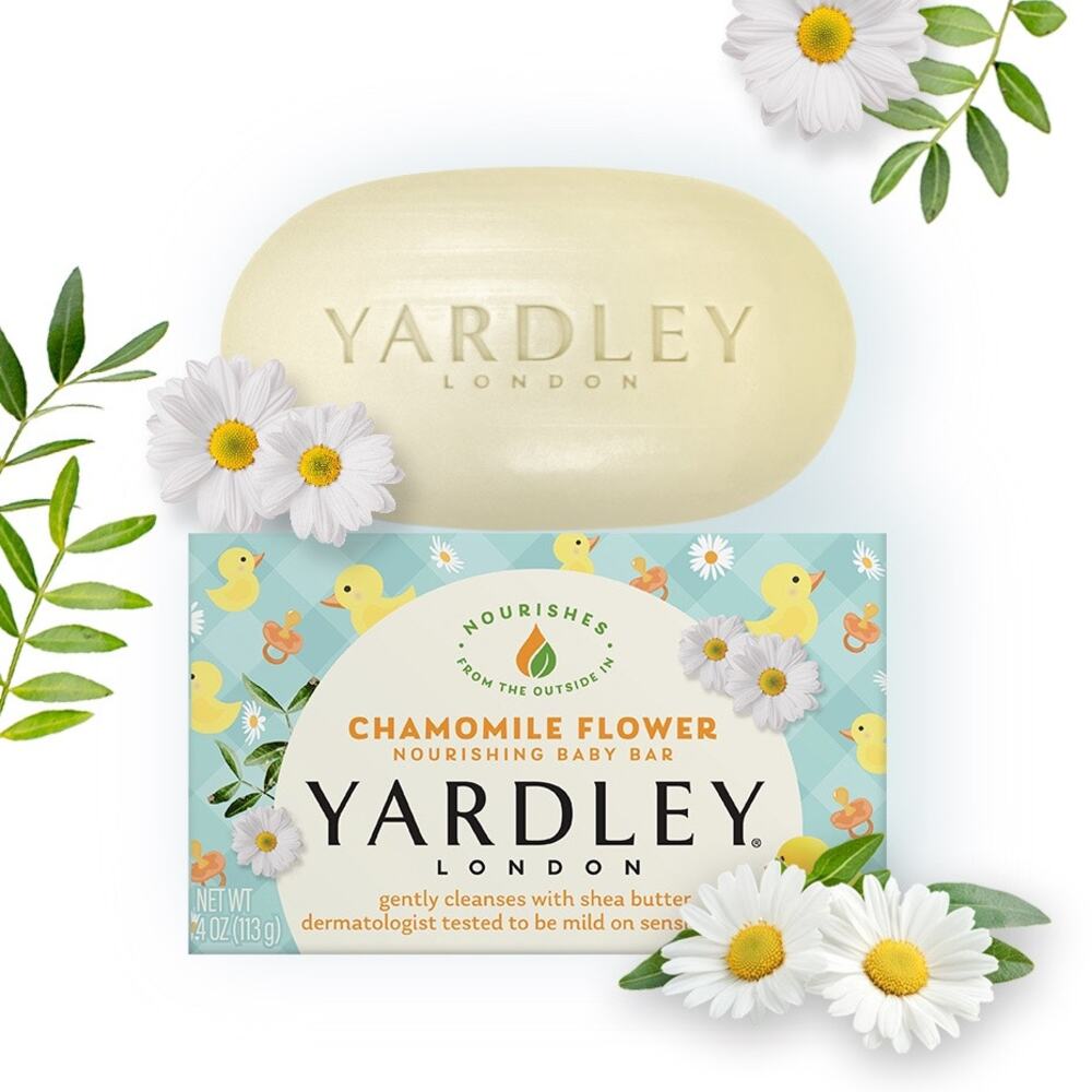 NIB! Yardley London Chamomile Flower Nourishing Baby Bath Bar 4.0 Oz